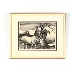Western Scene with Two Horses by J. Scott Williams, Lithograph, sold May 2018