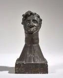 Portrait-charge de Pierre-Luc-Charles Cicéri, peintre-décorateur by dit le Jeune Jean-Pierre Dantan, Plâtre patiné, sold Nov 2022
