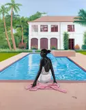Sans titre, 2022 by Henry James, Acrylique et fusain sur toile, sold Nov 2022