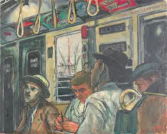 titled Broad St. Subway by Martin Jack Zipin, oil on panel, sold Oct 2009