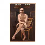 Seated Diane by Paul Georges, Oil on canvas, sold Mar 2018