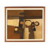 Muted Landscape by Emery Bopp, Oil on canvas with stitched and collage elements, sold Mar 2018