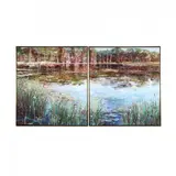 Pond's Edge - Diptych by Lau Chun, Oil on canvas, sold Mar 2018