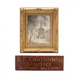 Watercolor of Trinity Episcopal Church, St. Augustine, FL, with Castleden's Studio Sign by George Castleden, Watercolor on paper, sold Mar 2018
