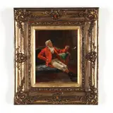 After the Hunt by William Verplanck Birney, Oil on mahogany panel, sold Mar 2018