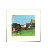 Landscape with House II by Richard Fennell, Oil on paper, sold Feb 2018