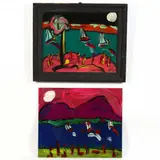Two Views of the Rocky Mountains by Peter Robert Keil, Oil on board, sold Feb 2018