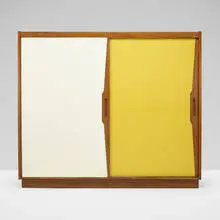 Custom wardrobe for Villa Coggi, Milan by Ignazio Gardella, 1942, oak, lacquered wood, brass, sold Dec 2021