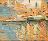 Pueblo mediterráneo by Segundo Matilla, 1937, Óleo sobre cartón, sold Sep 2026