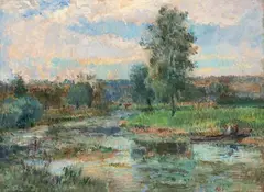 Les bords de l’iton a Hondouville by Albert Lebourg, Óleo sobre lienzo, sold Sep 2026
