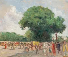 Paris, bord de Seine animé by Maximilien Luce, 1935, Óleo sobre papel adherido a lienzo, sold Sep 2026