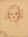 Ojos azules by Manuel Benedito Vives, 1919, Pastel sobre papel, sold Sep 2026