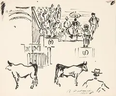 Tauromaquia by Benjamín Palencia, 1961, Gouache sobre cartulina, sold Sep 2026