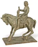 Alfonso VIII. Boceto I, llegada del caballero by Julio López Hernández, 1977, Bronce patinado, sold Sep 2026