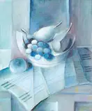 Naturaleza muerta en azul by Antonio Valdivieso, Óleo sobre tablex, sold Sep 2026
