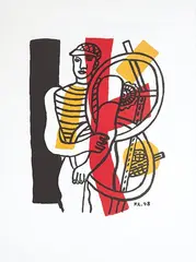 Le Cycliste by Fernand Léger, 1948, Litografía sobre papel, sold Sep 2026