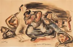 La huida del fascismo by Baltasar Lobo, 1939, Pastel sobre papel, sold Jun 2026