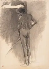 Academia masculina by Juan Luna, Lápiz sobre papel, sold May 2026