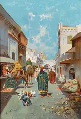 Zoco marroquí by José Navarro, Óleo sobre lienzo, sold May 2026