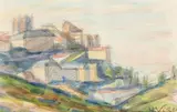 Pueblo by Hernando Viñes, Acuarela y lápiz sobre papel, sold May 2026