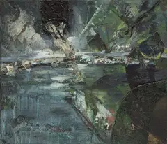 Tarfil by Lucio Muñoz, 1986, Óleo sobre madera trabajada, sold May 2026