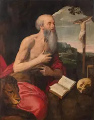 San Jerónimo penitente by Michel Coxcie, 1568, Óleo sobre tabla, sold Dec 2025