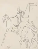 Toros, la pica by José Vilató Ruiz, 1952, Lápiz sobre papel, sold Dec 2025