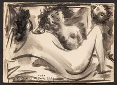 Mujer ante el espejo by Baltasar Lobo, 1954, Gouache sobre cartulina, sold Oct 2025