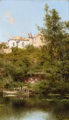 Paisaje de Alcalá de Guadaira by Emilio Sánchez-Perrier, 1907, Óleo sobre tabla, sold Sep 2025