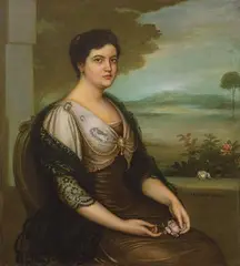Retrato de María Paz Suárez-Guanes de la Borbolla by Julio Romero de Torres, 1915, Óleo y temple sobre lienzo, sold Sep 2025
