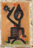 El saludo by Benjamín Palencia, 1929, Gouache y ceras sobre papel encolado a cartón, sold Jul 2025