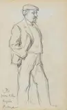 Retrato de Juan Cilla en Espinho, Portugal by Cecilio Pla, 1912, Lápiz sobre papel, sold May 2025