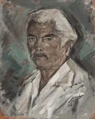 Retrato masculino by José Beulas Recasens, 1962, Óleo sobre tablex, sold May 2025
