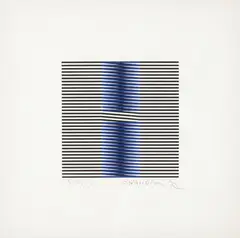 Inducción por cambio de frecuencia by Carlos Cruz-Diez, 1977, Serigrafía sobre papel, sold May 2025
