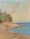 Marina by François Furet, Óleo sobre lienzo, sold Mar 2025