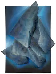 Alberca poniéndose de pie by Manuel Rivera, 1985, Óleo sobre tela metálica, clavos y madera, sold Mar 2025