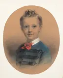 Retrato de niño by Augustus Henry Fox, 1895, Pastel sobre papel, sold Feb 2025