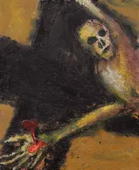Crucifixión by Víctor Mira, 1988, Óleo sobre lienzo, sold Feb 2025