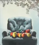 El sillón by Eduardo Úrculo, 1979, Acrílico sobre tela, sold Feb 2025
