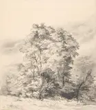 Árboles by Aureliano de Beruete, Dibujo a lápiz sobre papel, sold Dec 2024