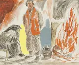 Campesinos by Francisco San José, 1946, Acuarela sobre papel, sold Sep 2024