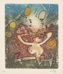 La Femme Sans Tete by Roberto Matta, 2002, Aguafuerte, Aguatinta y Gofrado sobre papel Arches, sold Sep 2024