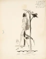 KIRAZ (Edmond Kirazian dit) by Kiraz, Encre de Chine, lavis et crayon de papier pour une illustration humoristique parue en 1966 dans le magazine Jours de Fra, sold Jan 2021