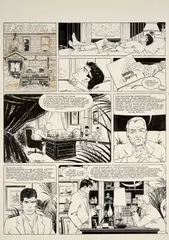 VANCE (William Van Cutsem dit) by VanCé, Encre de Chine et gouache correctrice pour la planche 8 de cet album publié en 1989 aux éditions Dargaud. Signé et daté , sold Jan 2021