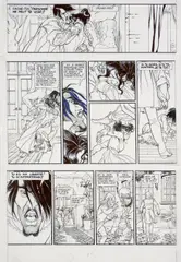 YSLAIRE (Bernard Hislaire dit) by Bernard Hislaire, Encre de Chine et feutre sur calque pour la planche 28 de cet album publié en 1993 aux éditions Glénat. Planche en trois, sold Jan 2021