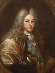 Retrato de Felipe V insertado en un óvalo by Miguel Jacinto Meléndez, Óleo sobre lienzo, sold Mar 2024