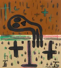 Sin título by Víctor Mira, Acrílico sobre cartulina, sold Oct 2023
