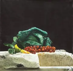 Natura Morta. (AH) by Luciano Ventrone, Óleo sobre lino, sold Jul 2023