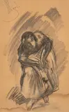 Bailaora by Pedro Mozos, 1982, Carboncillo sobre papel, sold Mar 2023