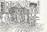 Barcelona. Rambla de los Pájaros by Benjamín Palencia, 1973, Gouache sobre papel, offered Mar 2023